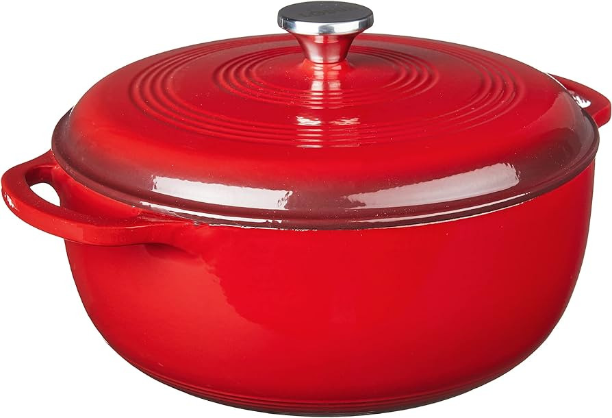Lodge 7.5 Quart Enameled Cast Iron Dutch Oven with Lid – Dual Handles – Oven Safe up to 500°... | Amazon (US)