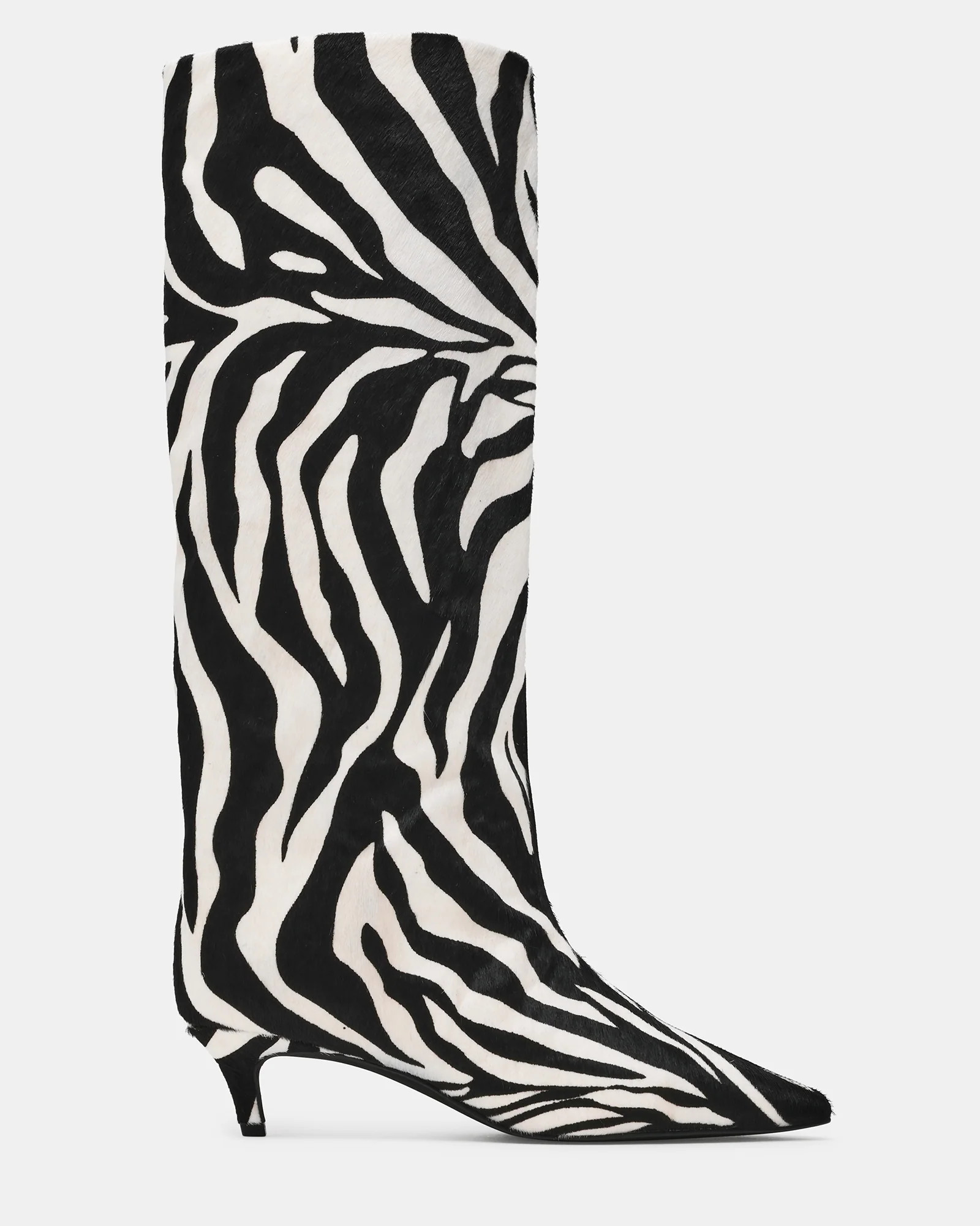 LYSARA Zebra Multi Two-Tone Pointed-Toe Knee-High Women's Boot | Steve Madden (US)