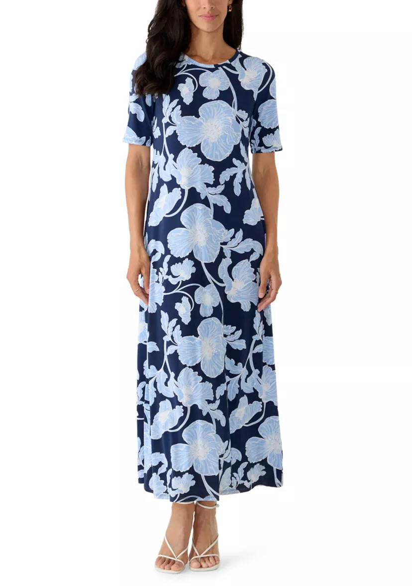 Women's Short Sleeve Floral Maxi Dress | Belk