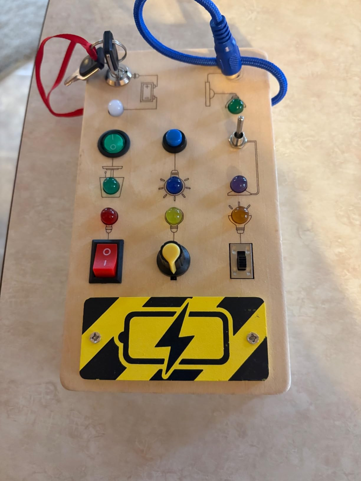 Montessori Toddler Toys - Baby Wooden Busy Board - Sensory Toys with Light Switch - Travel Toys for Educational Toddler Activities for Toddlers 1 2 3 4+ Year Old | Amazon (US)