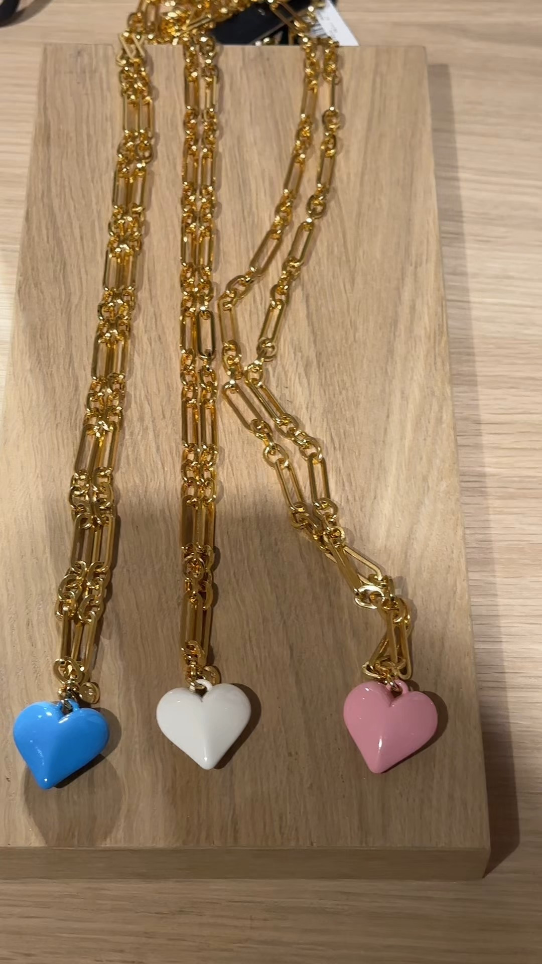 Love these pretty heart necklaces from J Crew 