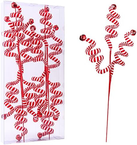 ZHANYIGY 4PC Set Red/White Christmas Tree Decoration Woolen Bells Curly Pick, Christmas Ornament... | Amazon (US)
