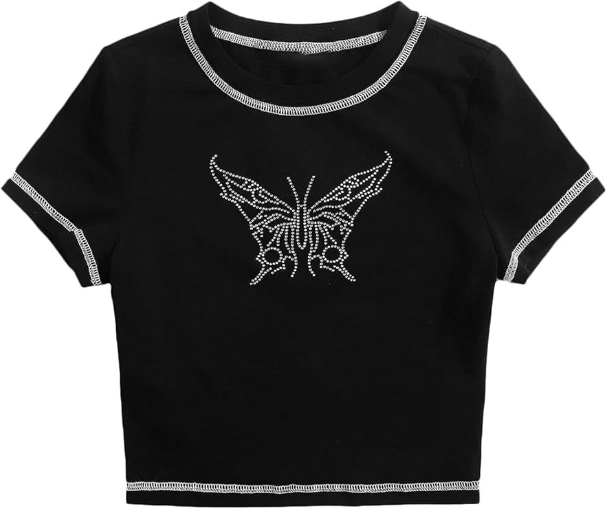 SOLY HUX Women's Summer Crop Top Short Sleeve T Shirt Cut Out Tee | Amazon (US)