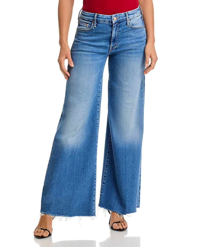 Mother Petites The Lil Roller Fray Wide Leg Jeans in Fan Favorite | Bloomingdale's (US)