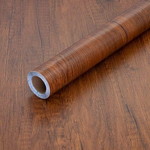 Peel and Stick Wood Grain Contact Paper 17.71" X 118" Brown Wooden Look Wallpaper Self-Adhesive D... | Amazon (US)
