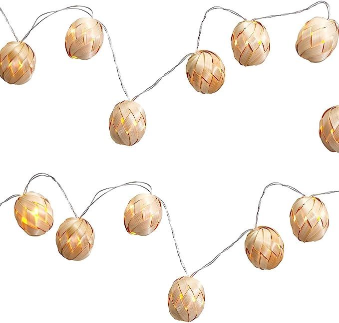 Two's Company Bamboo Touch Ball String Lights | Amazon (US)