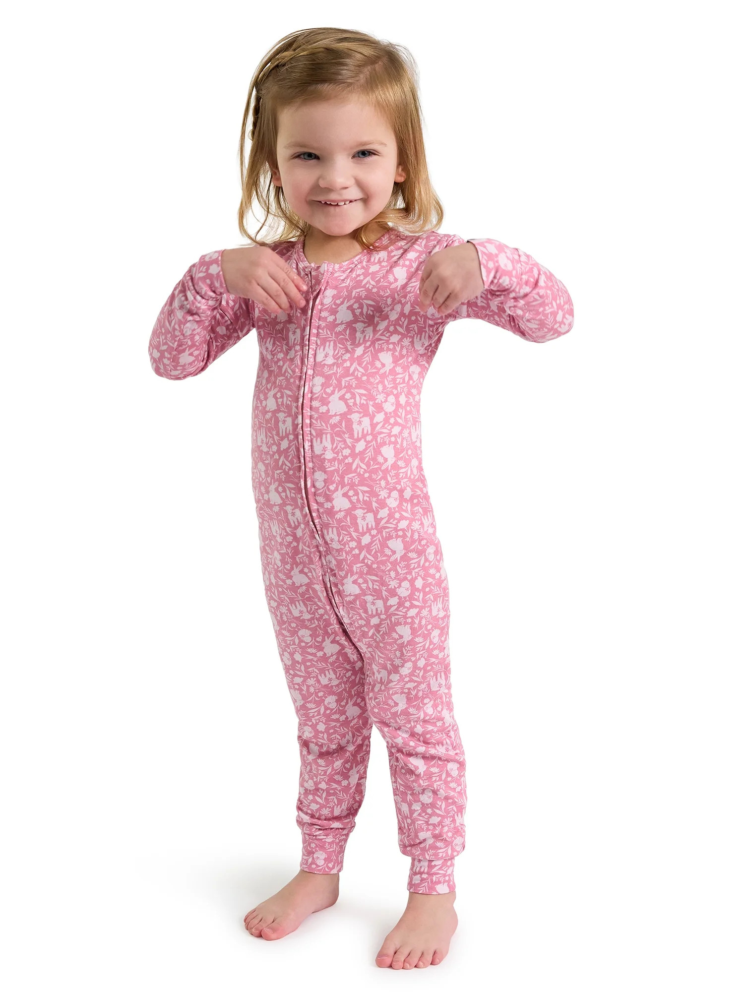 Modern Moments by Gerber Toddler Neutral Super Soft Easter One-Piece Pajama, Sizes 12M-5T | Walmart (US)