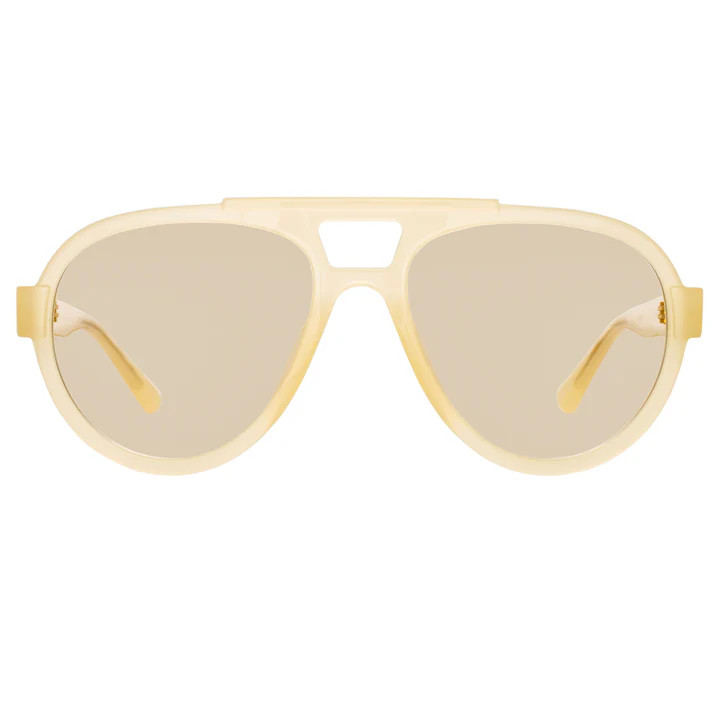 The Attico Jurgen Aviator Sunglasses in Yellow | Linda Farrow