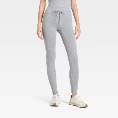 Women's High-Rise Tie Seamless Leggings - JoyLab™ Heathered Gray S | Target