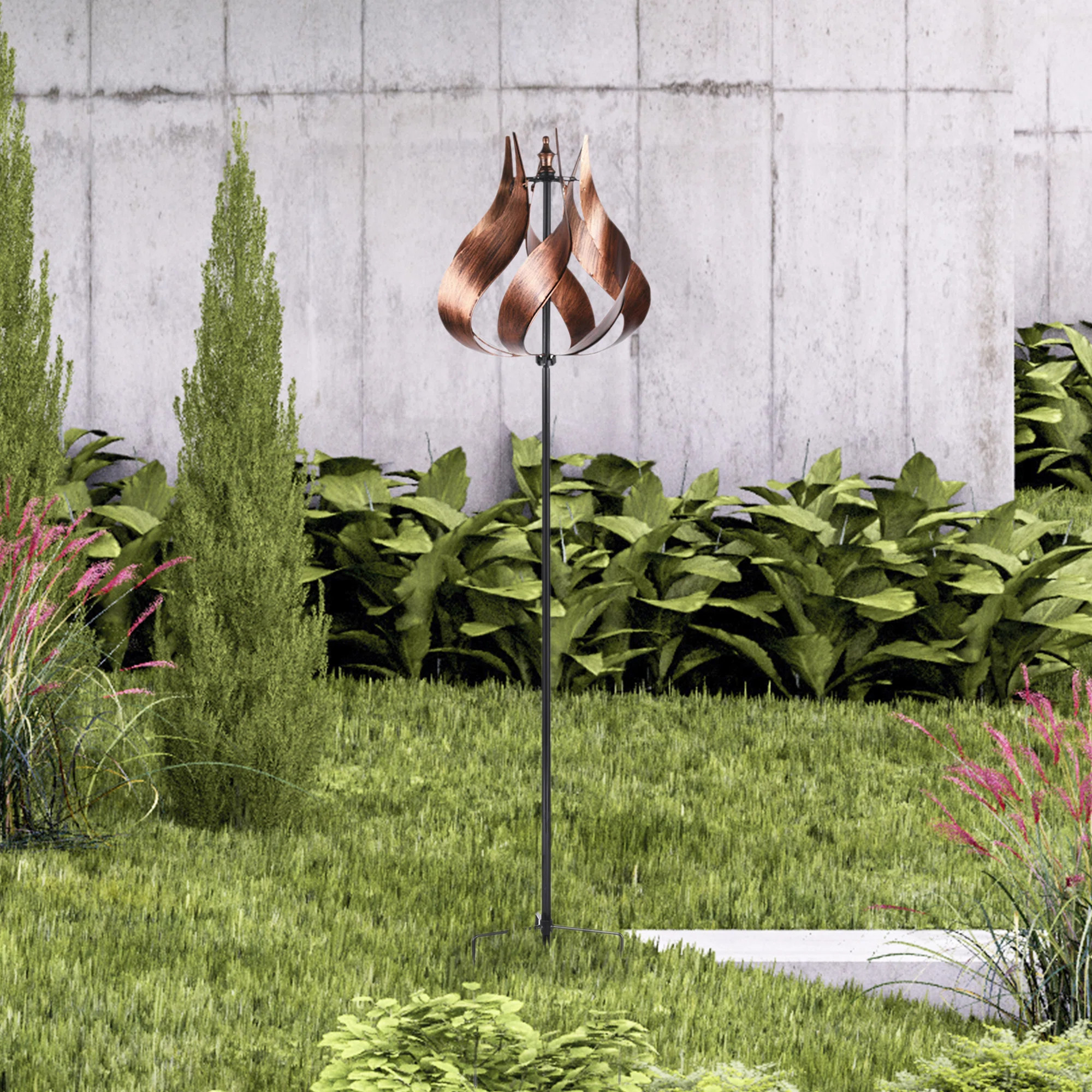 Lenda 70" Outdoor Tulip Kinetic Windmill Sculpture  – Decorative Garden Spinner for Yard or Pat... | Wayfair North America