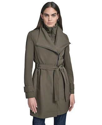 Women's Long Sleeve Belted Wrap Coat | Macy's