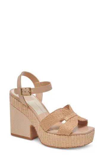 Dolce Vita Cale Woven Raffia Platform Sandal in Light Natural Raffia at Nordstrom Rack, Size 9.5 | Nordstrom Rack