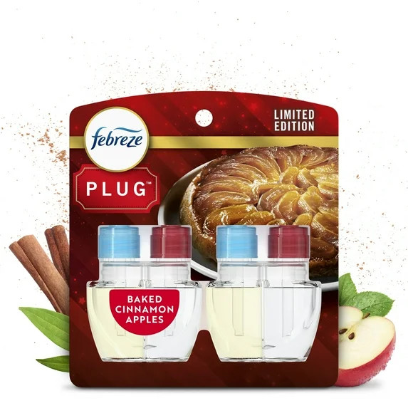 Febreze Plug In Air Freshener, Odor-Fighting Oil Refill, Baked Cinnamon Apples, 2 Refill | Walmart (US)