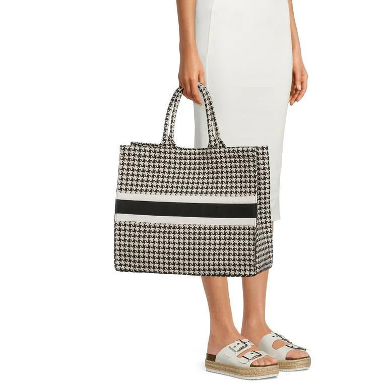 Time and Tru Women's Large Woven Tote Bag | Walmart (US)
