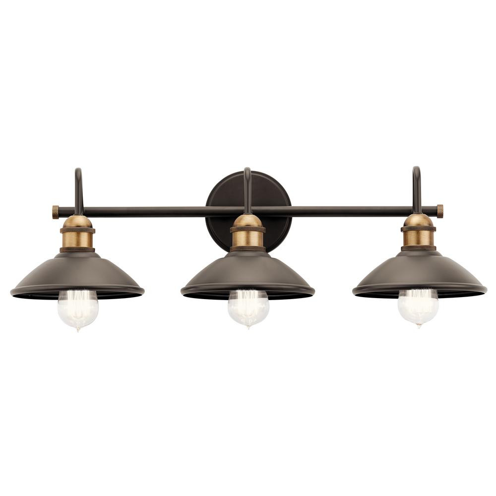 KICHLER Clyde 3-Light Olde Bronze Vanity Light | The Home Depot