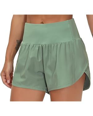 THE GYM PEOPLE Womens High Waisted Running Shorts Quick Dry Athletic Workout Shorts with Mesh Lin... | Amazon (US)