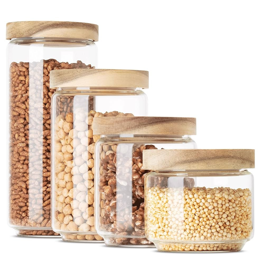 Econovo® Vorratsgläser mit Deckel Set 1000ml/700ml/500ml/300ml (4-teilig) aus Borosilikatglas m... | Amazon (DE)