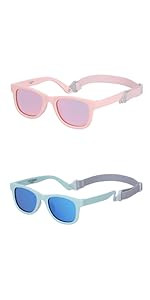 COCOSAND Baby Boys Girls Aviator Sunglasses with Strap Polarized Flexible Retro Pilot for Infants... | Amazon (US)