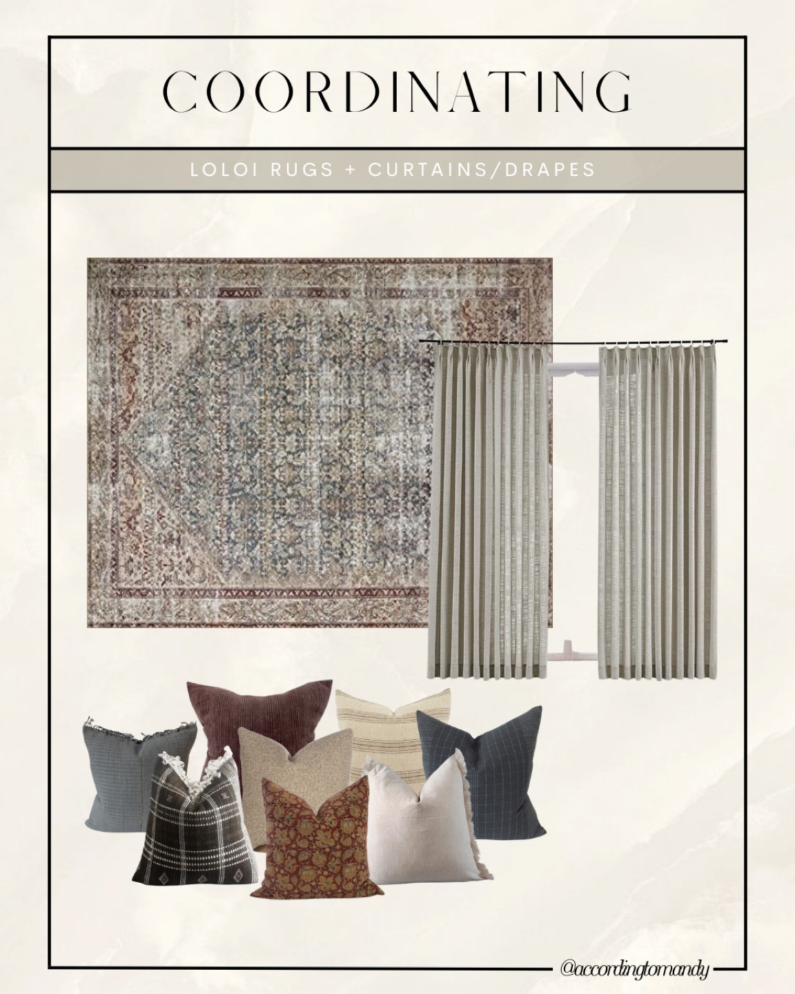 Rug, pillows and curtain combos 

#LTKhome #LTKFind #LTKunder100