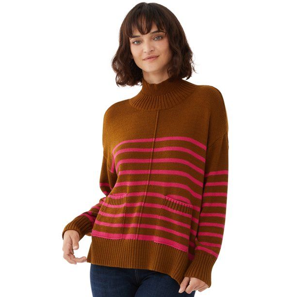 Free Assembly Women's Boxy Mock Neck Sweater | Walmart (US)