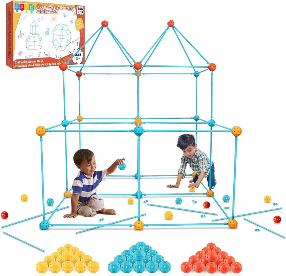 Kids Fort Building Kit 146 Pcs-Creative Play Tent for 4,5,6,7,8,9,10,11,12 Years Old Boy & Girls ... | Amazon (US)