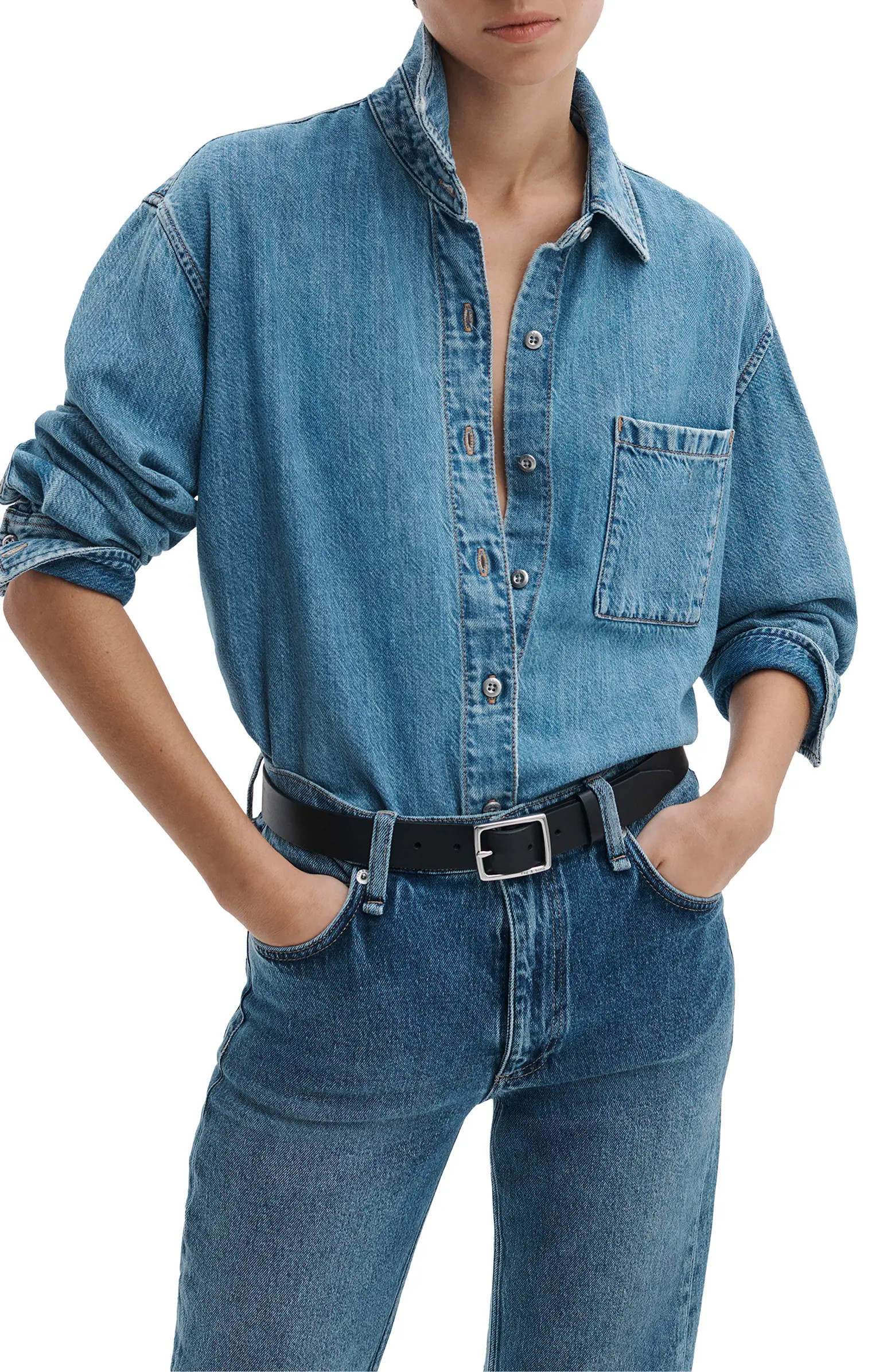 Connie Featherweight Denim Button-Up Shirt | Nordstrom