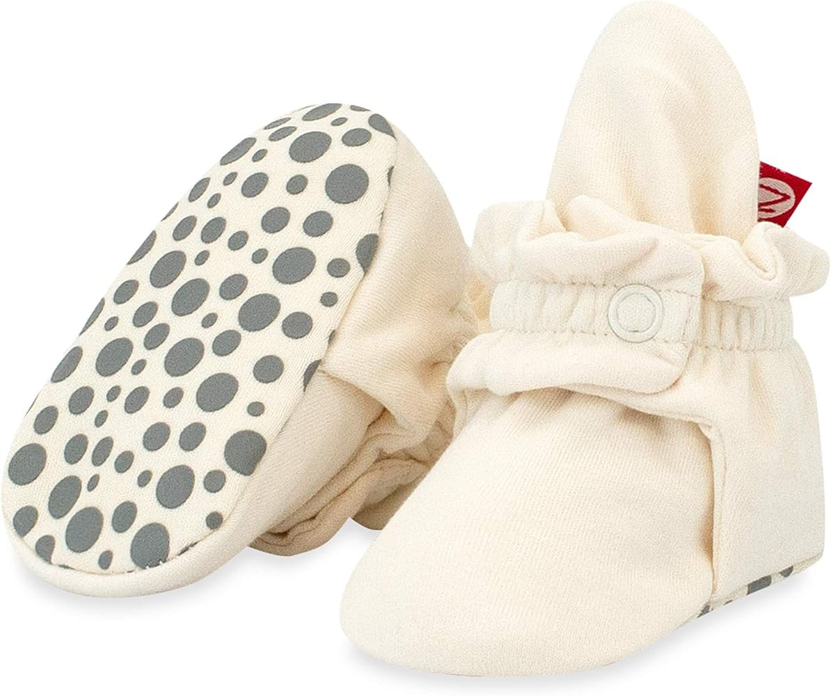 Organic Cotton Baby Booties With Gripper Soles, Soft Sole Stay-on Baby Shoes | Amazon (US)