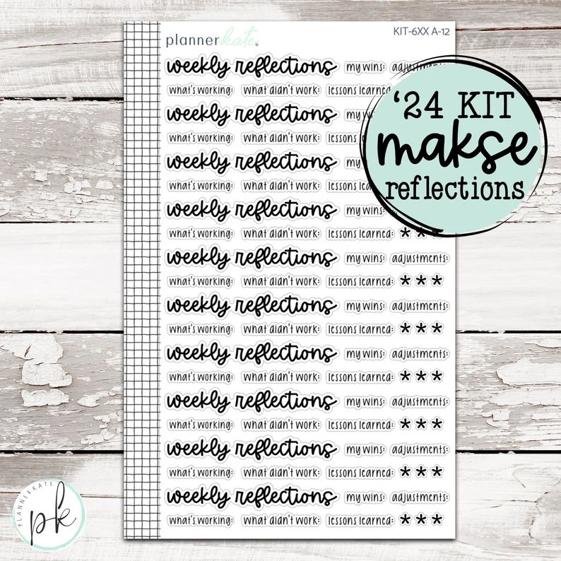 KIT-6XX A-12 2024 Kit Mixed Script Makselife Weekly Reflections - Etsy | Etsy (US)