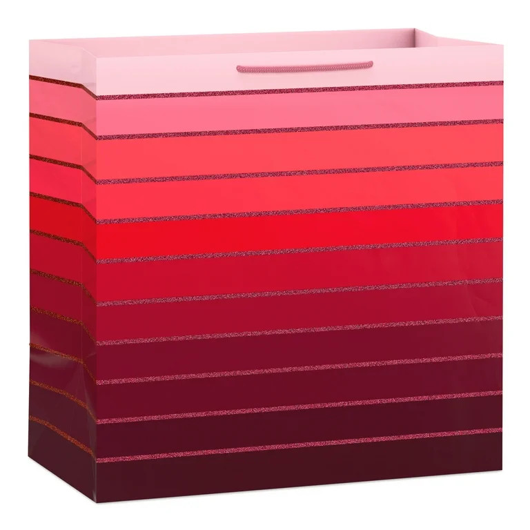 Hallmark Extra-Deep Valentine's Day Gift Bag (Pink to Red Ombré Stripes) | Walmart (US)