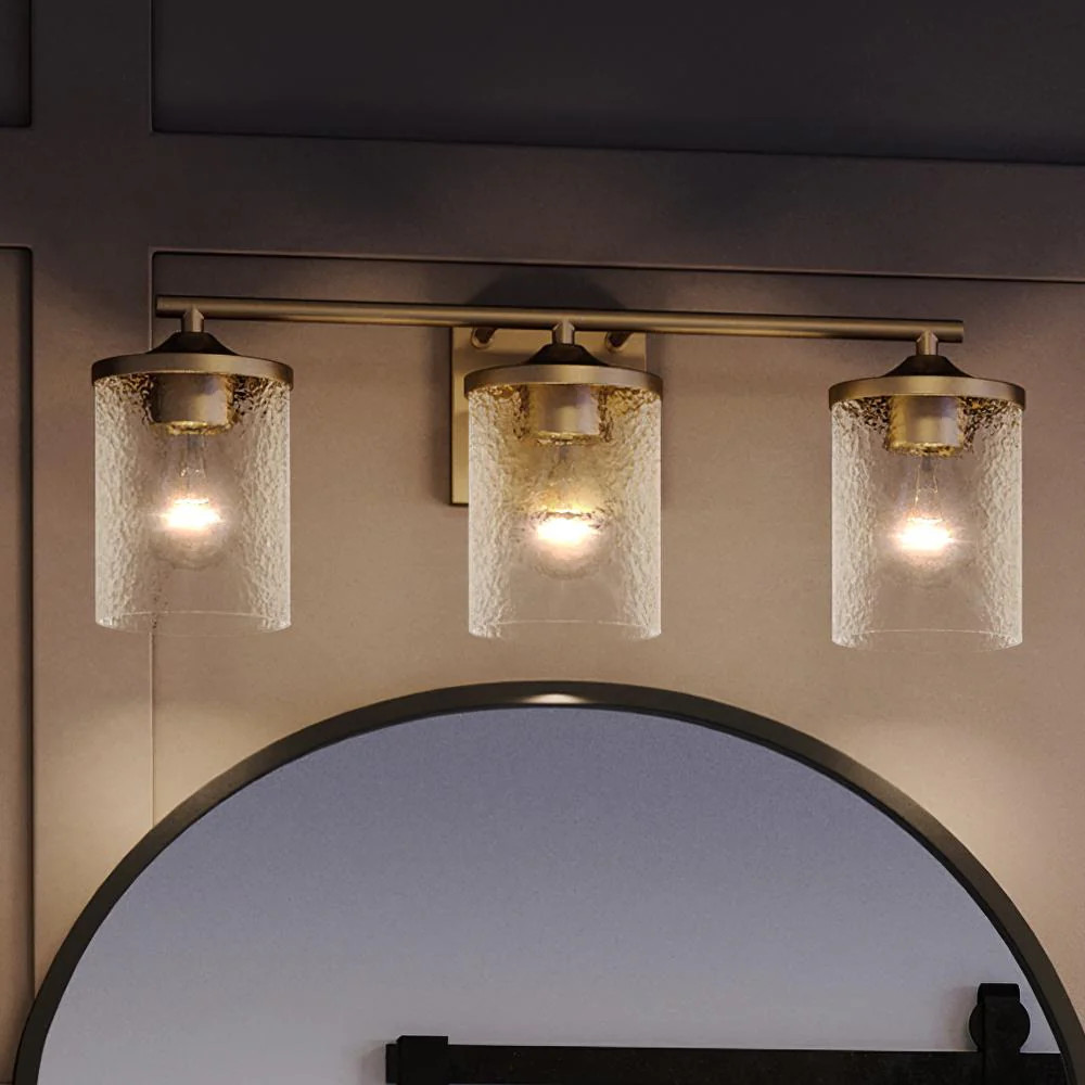 UQL3814 Modern Farmhouse Bath Fixture 7.75''H x 21''W, Olde Brass Finish, Bideford Collection | Urban Ambiance, Inc.