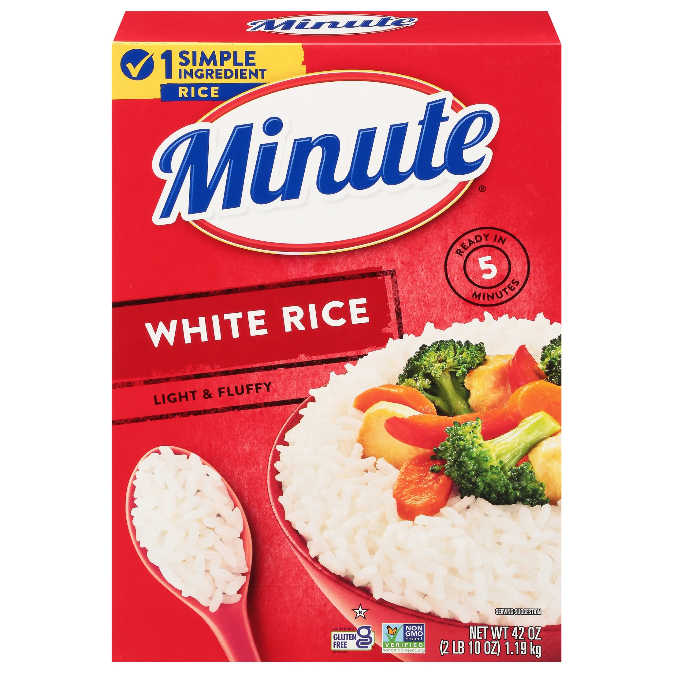 Minute Instant White Rice, Light and Fluffy, Gluten Free, 42 oz | Walmart (US)