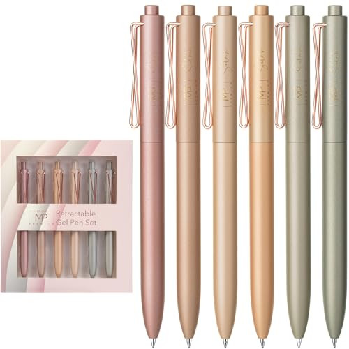 Mr. Pen- Retractable Gel Pens, 6 Pack, Black Ink, Metallic Earth Barrels | Amazon (US)
