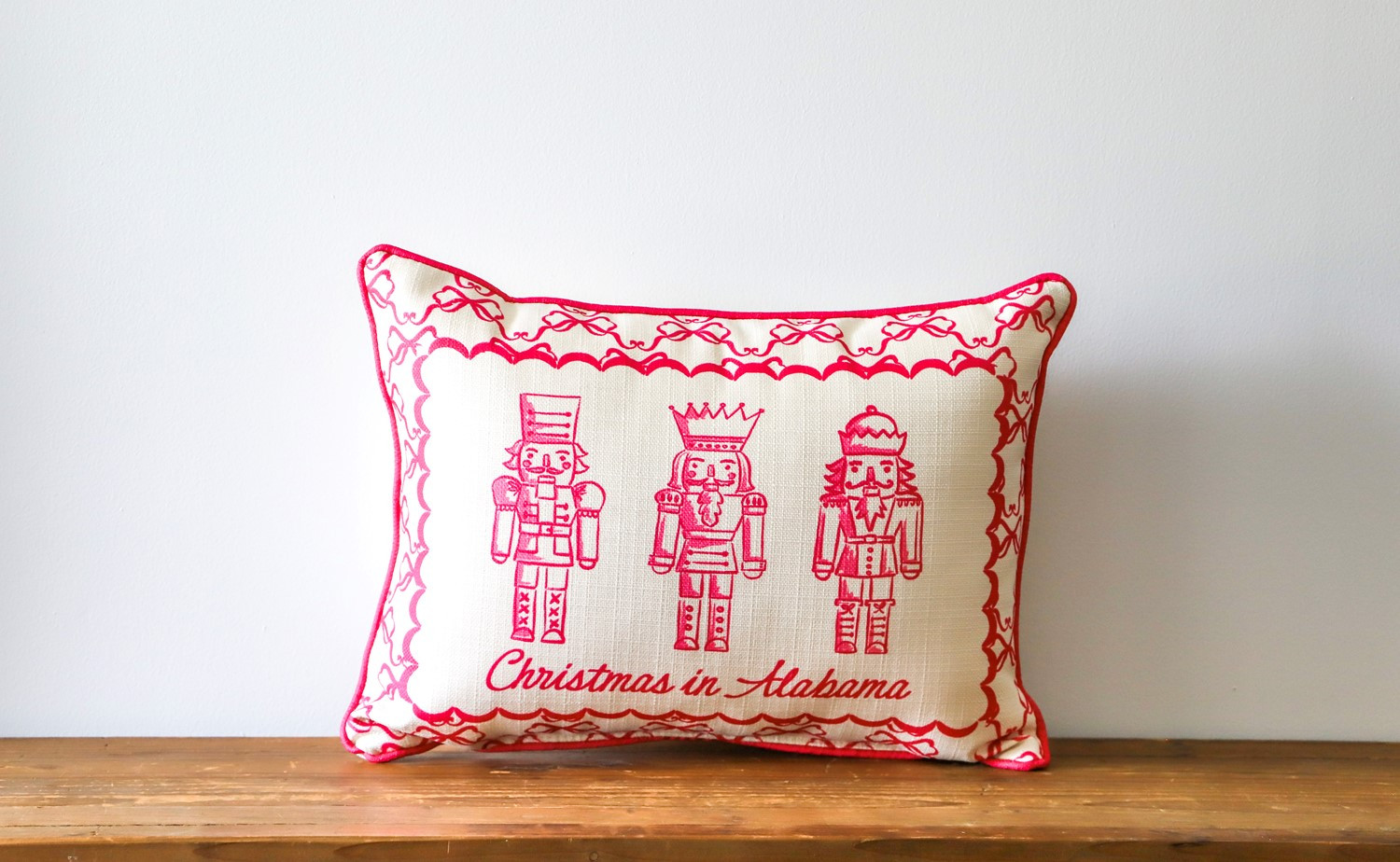 Pink Chinoiserie Nutcracker Pillow | Little Birdie | Little Birdie