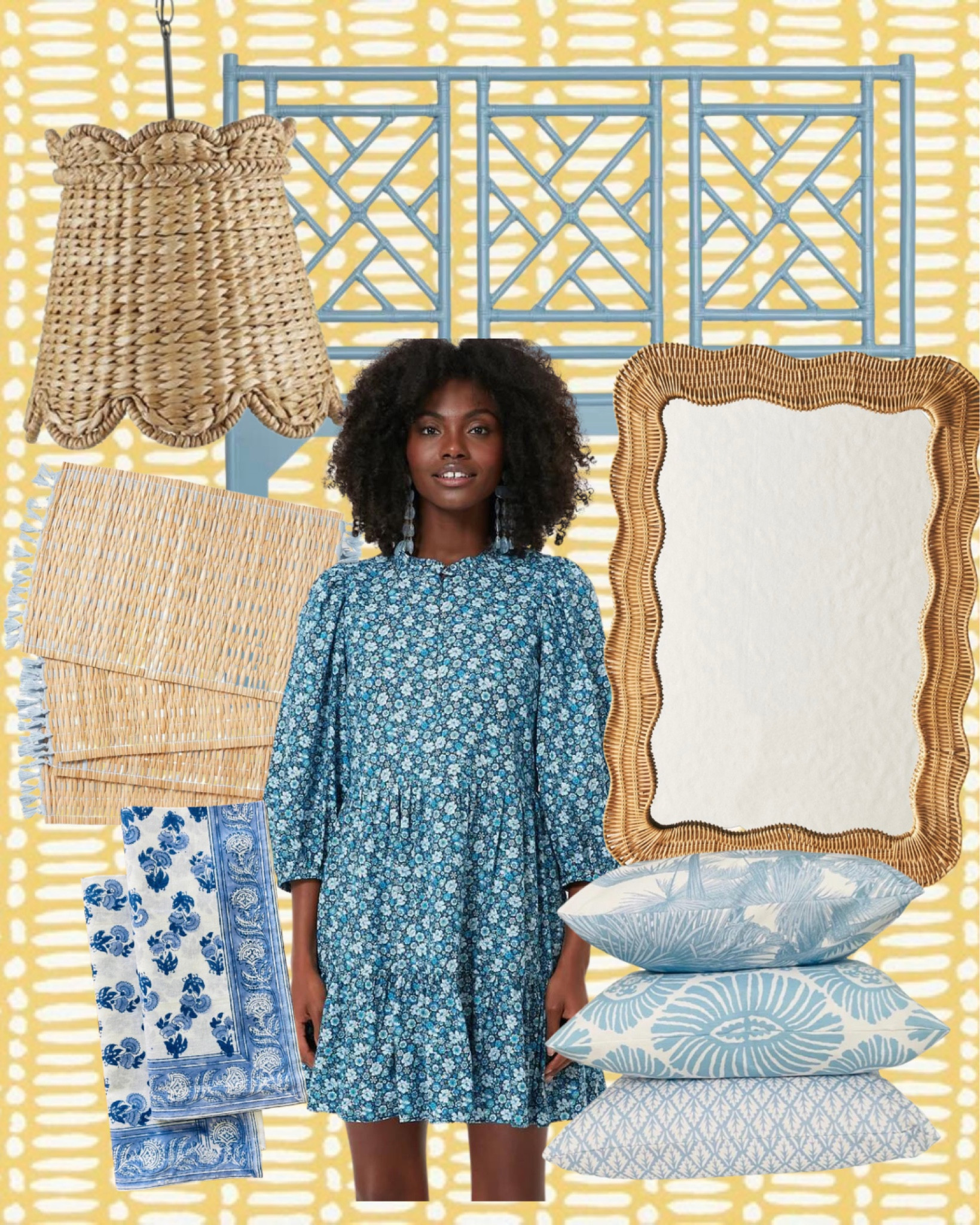 Pretty finds on my mind!
Scalloped pendant; rattan mirror; chippendale bed; block print napkins; placemats; tablescape; blue and white home; pretty throw pillows

#LTKsalealert #LTKhome #LTKFind