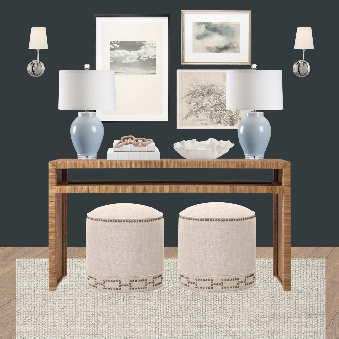 Entryway decor, entryway ideas, entryway inspo, entryway table, entryway bench, entryway design ideas, console table, console table styling, hallway design ideas, hallway inspo