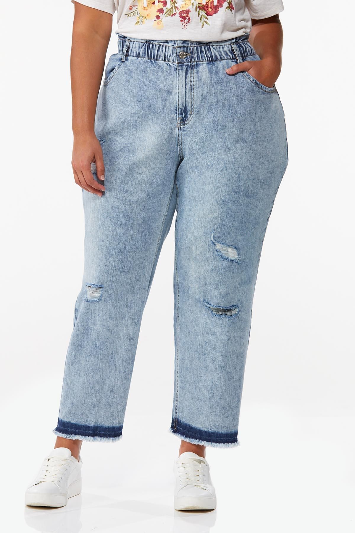 Plus Petite Distressed Mom Jeans | Cato Fashions