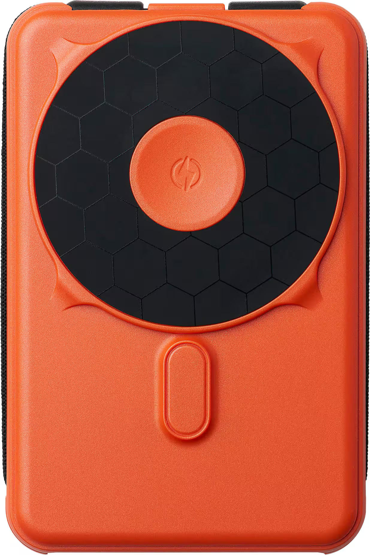 The Ridge Wallet - MAGSAFE POWER BANK 10,000mAh 20w 5-in-1 with integrated lightning and USB-C cables, Apple Watch charging, and Kickstand - Orange | Best Buy U.S.