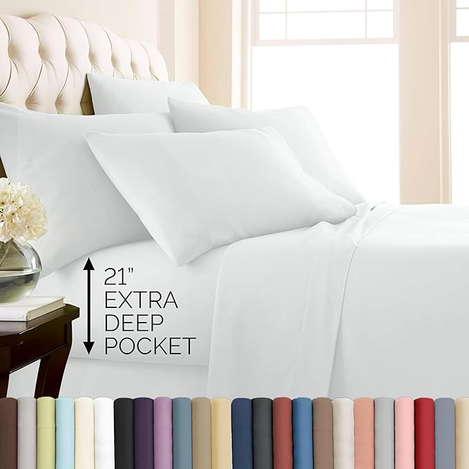 Southshore Fine Living, Inc. 21 Inch Extra Deep Pocket King Sheet Set, 6 Piece Pet Hair Resistant... | Amazon (US)