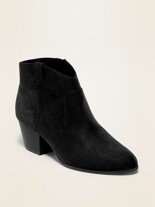 Faux-Suede Western Ankle Boots for Women | Old Navy US