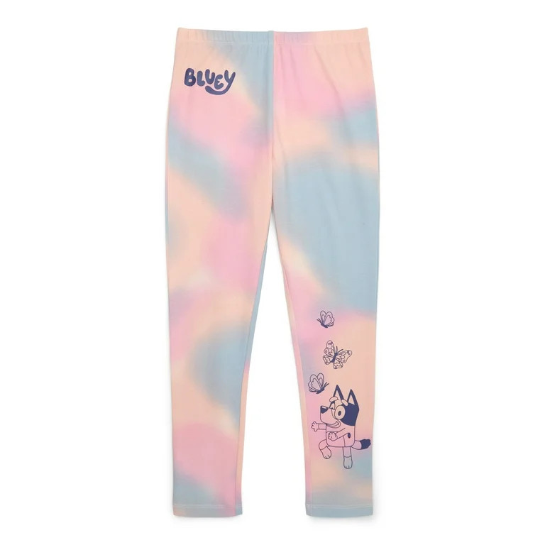 Bluey Girls’ Tie-Dye Graphic Leggings, Sizes 4-16 | Walmart (US)