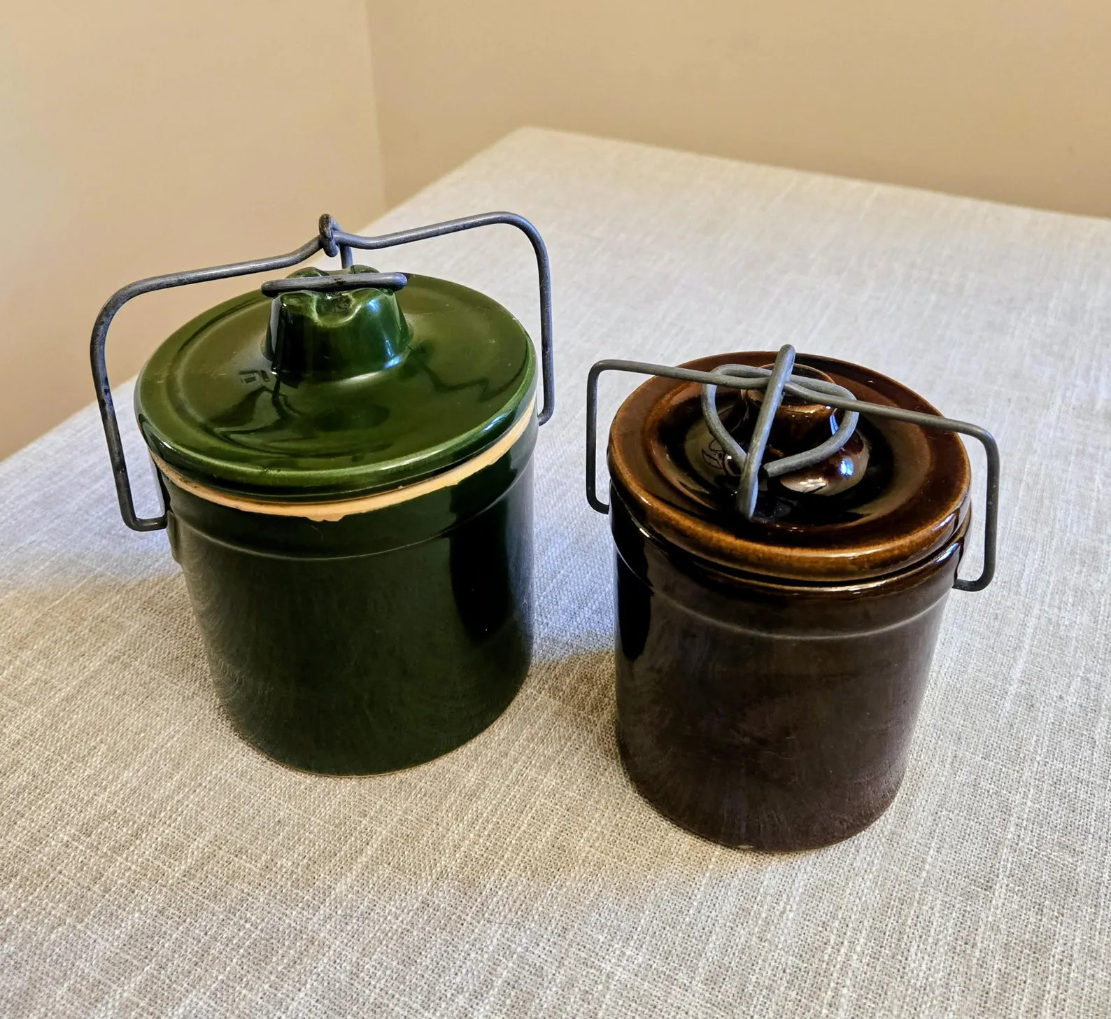 Vintage Stoneware Bail Lid Canister Set. | Etsy (Global)