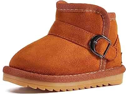 BMCiTYBM Baby Boys Girls Snow Boots Warm Winter Boots Non-Slip Faux Fur Lined Outdoor Shoes for B... | Amazon (US)