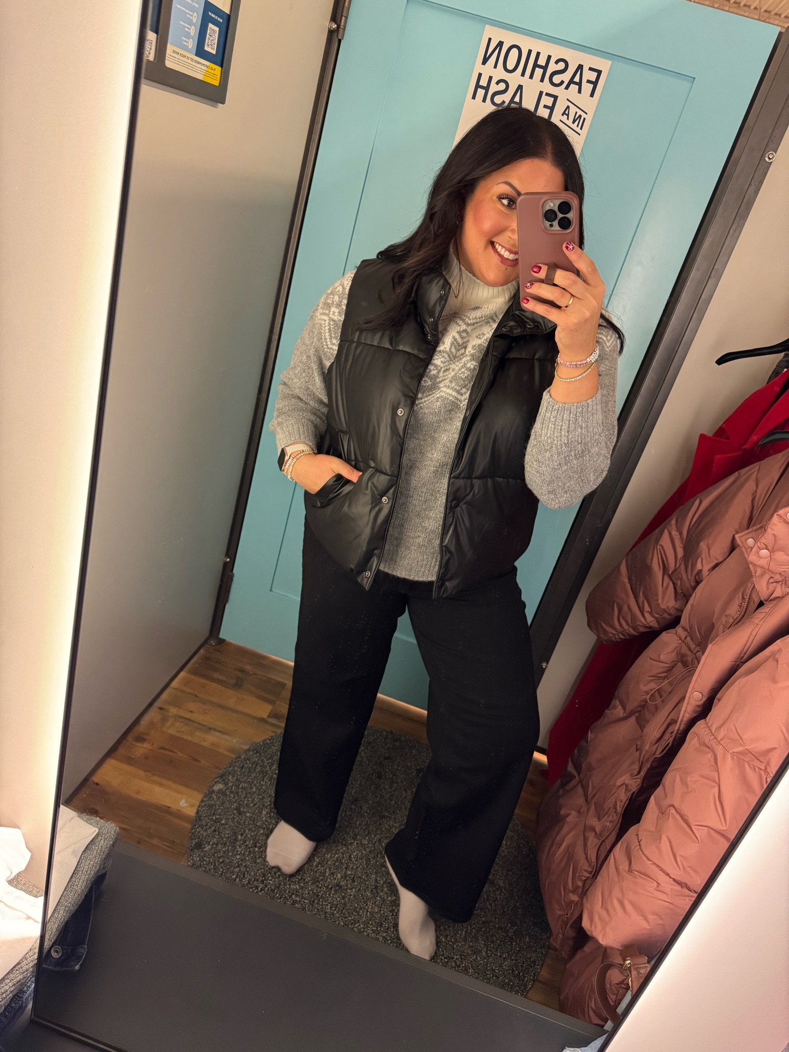 Size XL vest/size L sweater/size 14 jeans 

Midsize holiday outfit, midsize winter outfit 

#LTKGiftGuide #LTKSeasonal #LTKHoliday