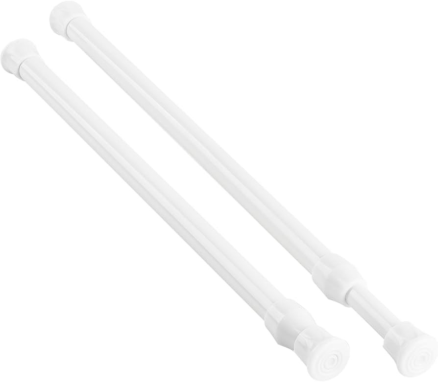 KXLIFE 2 Pack Small Spring Tension Curtain Rod, Thin Tension Rod No Drill for Window Cupboard Clo... | Amazon (US)
