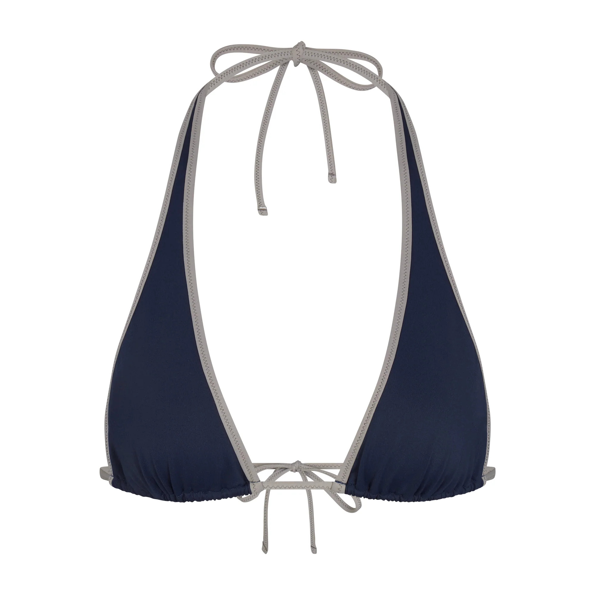 SIGNATURE SWIM HALTER PLUNGE BIKINI TOP | NAVY CONTRAST | SKIMS | SKIMS (US)