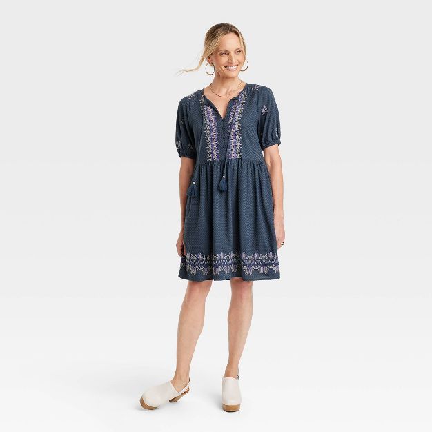 Women's Short Sleeve Embroidered Dress - Knox Rose™ | Target