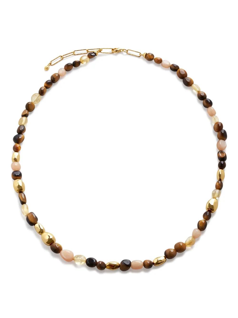 Monica Vinader Rio Beaded Tiger Eye Necklace | Gold | FARFETCH | Farfetch Global