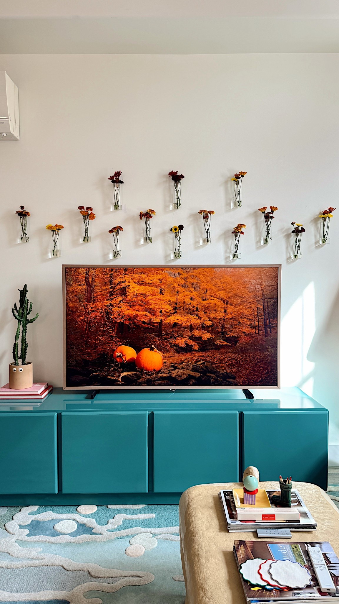 Fun way to decorate around media console 

#LTKSeasonal #LTKHome