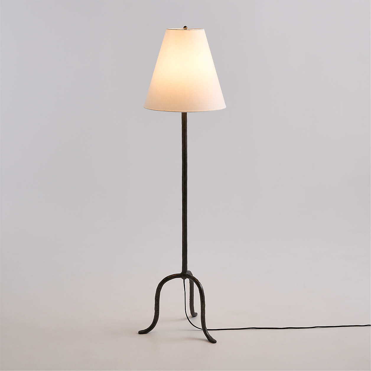 Cardiff Black Floor Lamp with White Shade 58.25" | Crate & Barrel | Crate & Barrel