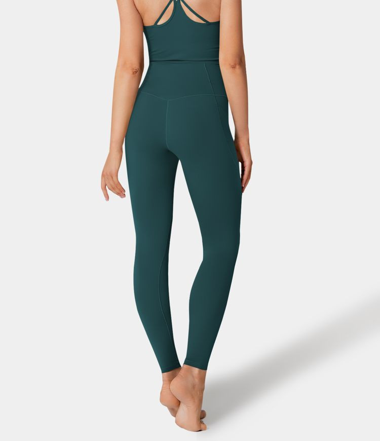 Softlyzero™ Crossover Pocket Plain Leggings | HALARA